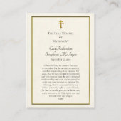 Fleurs de la carte de prière des Mariages orthodox (Dos)