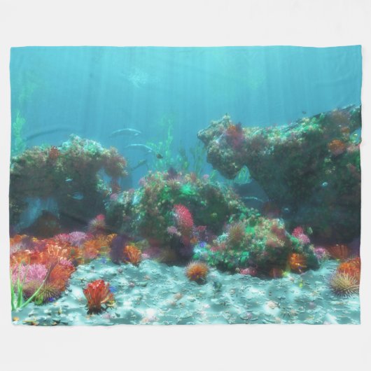 Fleurs de la couverture en polaire marine (Devant (Horizontal))
