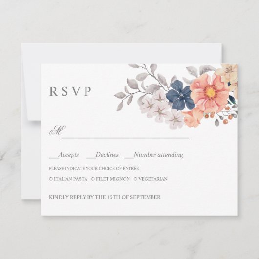 Fleurs de la marine corallienne MARIAGE RSVP REPAS (Devant)