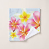 Fleurs de la Plumeria tropicale (Gant de toilette)