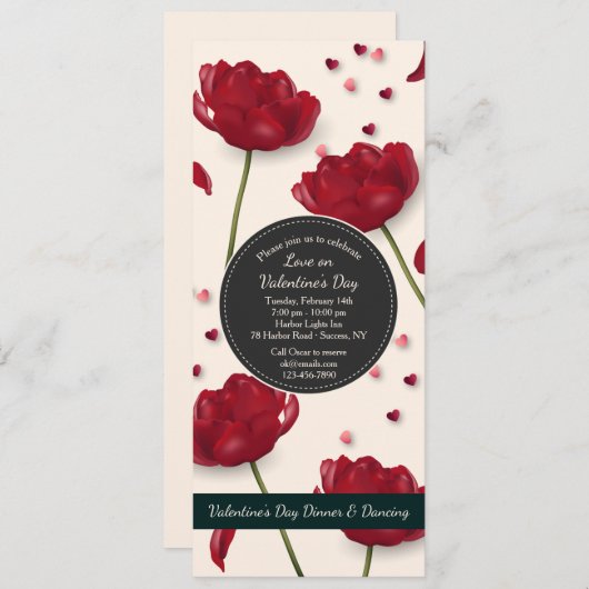 Fleurs de l'Amour Invitation Arrière - plan (Devant / Derrière)