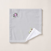Fleurs de lapin blanc et d'Apple sur gris clair (Gant de toilette)