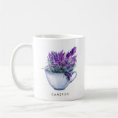 Fleurs de lavande à l'aquarelle dans une tasse per (Gauche)