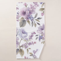 Fleurs de Lavande Aquarelle Botanique Violette