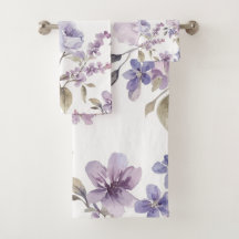 Fleurs de Lavande Aquarelle Botanique Violette