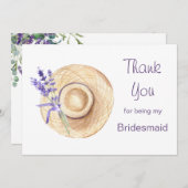 Fleurs de lavande Bridesmaid Merci (Devant / Derrière)