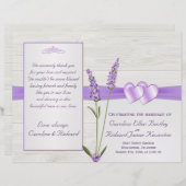 Fleurs de lavande, coeur sur bois Programme de mar (Devant / Derrière)