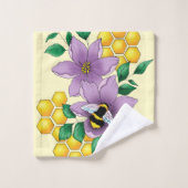 Fleurs de lavande de bourdon Jaune (Gant de toilette)