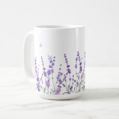 Fleurs de lavande et papillons Mug café (Devant gauche)