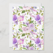 Fleurs de lavande Invitation de douche nuptiale (Dos)