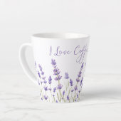 Fleurs de lavande J'aime café Latte Mug (Angle gauche)