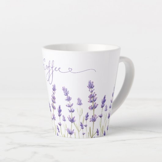 Fleurs de lavande J'aime café Latte Mug (Angle droit)