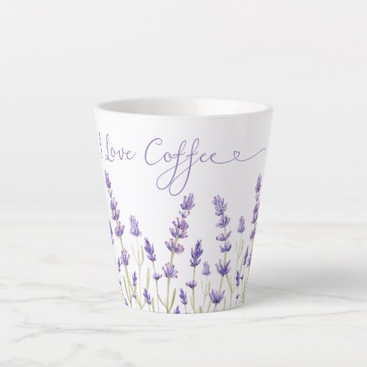 Fleurs de lavande J'aime café Latte Mug (Devant)