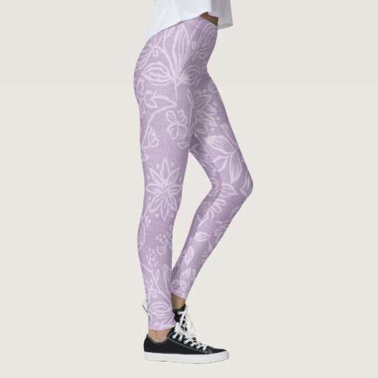 Fleurs de lavande Leggings violets (Droite)