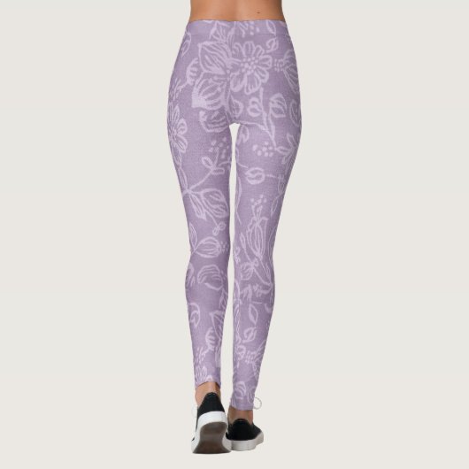 Fleurs de lavande Leggings violets (Dos)