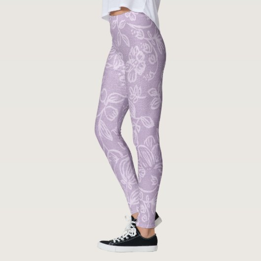 Fleurs de lavande Leggings violets (Gauche)