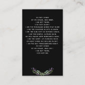 Fleurs de lavande noire photo carte de prière funé (Dos)