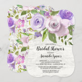 Fleurs de lavande rustique Invitation à la douche (Devant / Derrière)