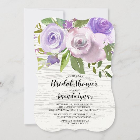 Fleurs de lavande rustique Invitation à la douche (Devant)
