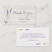 Fleurs de lavande sur Merci de bois Carte de place (Devant / Derrière)