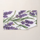 Fleurs de Lavande Violette Aquarelle Botanique (Serviette à main)