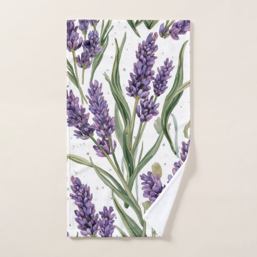 Fleurs de Lavande Violette Aquarelle Botanique (Serviette à main)