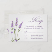 Fleurs de lavande violette Mariage RSVP (Devant / Derrière)