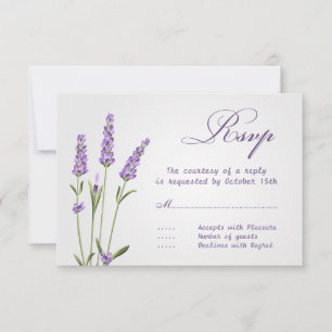 Fleurs de lavande violette Mariage RSVP