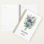 Fleurs de lavande violettes monogrammées Eucalyptu (Devant avec enveloppe)