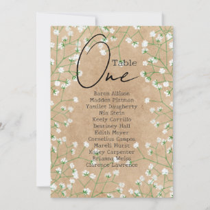 Fleurs de l'haleine du bébé Mariage rustique carte