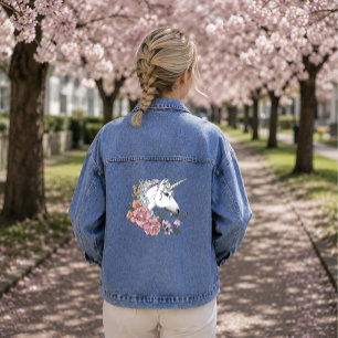 Fleurs de licorne blanche enchantée rose noir