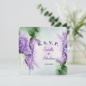 Fleurs de lilas élégantes Carte de réponse de mari (Debout devant)