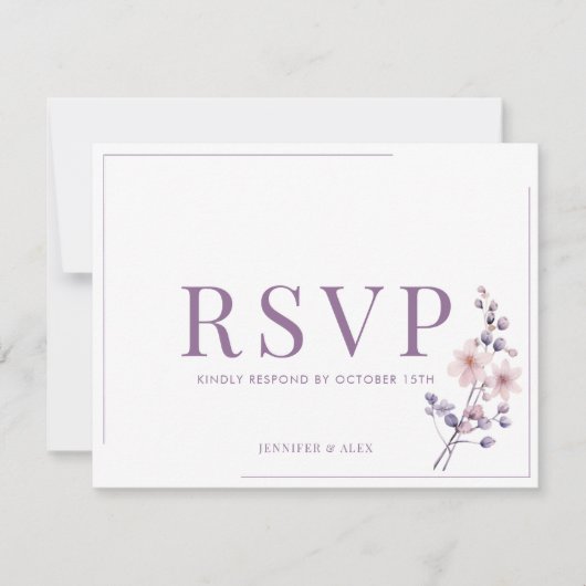Fleurs de lilas modernes élégantes RSVP (Devant)
