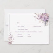 Fleurs de lilas modernes élégantes RSVP (Dos)