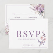 Fleurs de lilas modernes élégantes RSVP (Devant / Derrière)