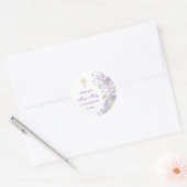 Fleurs de lilas Première communion Autocollant ron (Enveloppe)