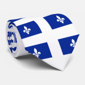 Fleurs-de-lis Blue op White Canada Quebec Flag Str Stropdas (Opgerold)
