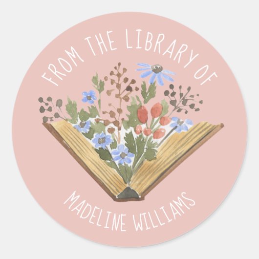 Fleurs De Livre De La Bibliothèque Du Étiquette De (Devant)