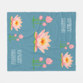 Fleurs de Lotus rose sur couverture en polaire Tur (Devant (Horizontal))