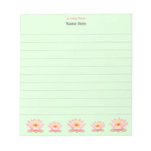 Fleurs de lotus sur Bloc-notes vert clair
