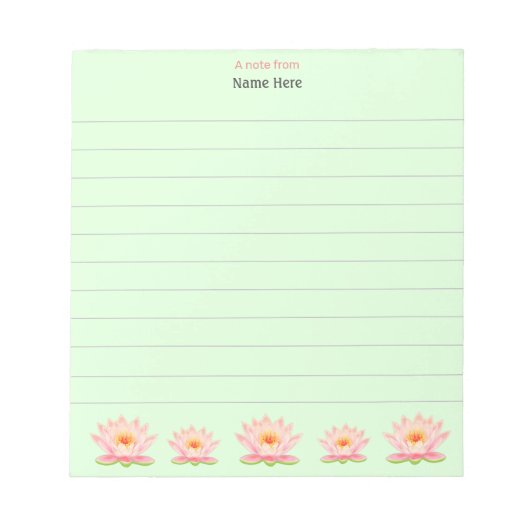 Fleurs de lotus sur Bloc-notes vert clair (Devant)