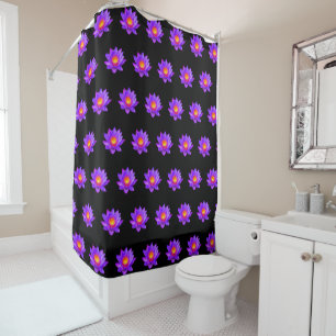 Fleurs de lotus violettes sur rideau de douche noi