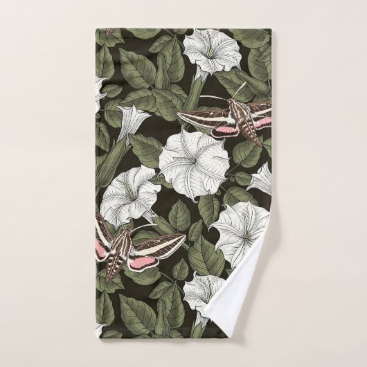 Fleurs de lune et sphinx Mois (Serviette à main)
