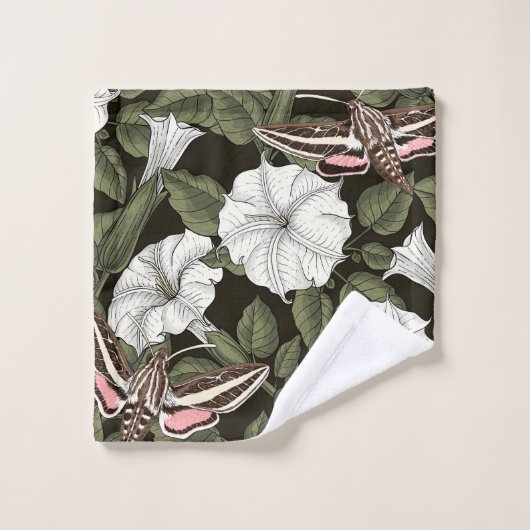 Fleurs de lune et sphinx Mois (Gant de toilette)