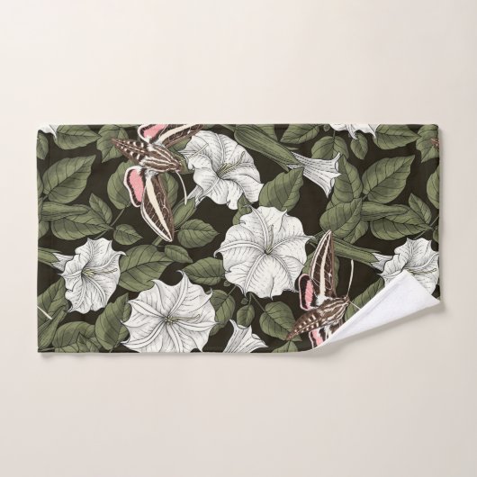 Fleurs de lune et sphinx Mois (Serviette à main)