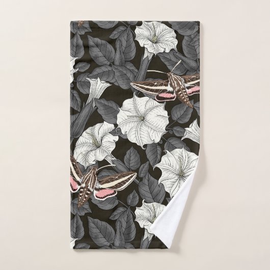 Fleurs de lune et sphinx Moths 2 (Serviette à main)
