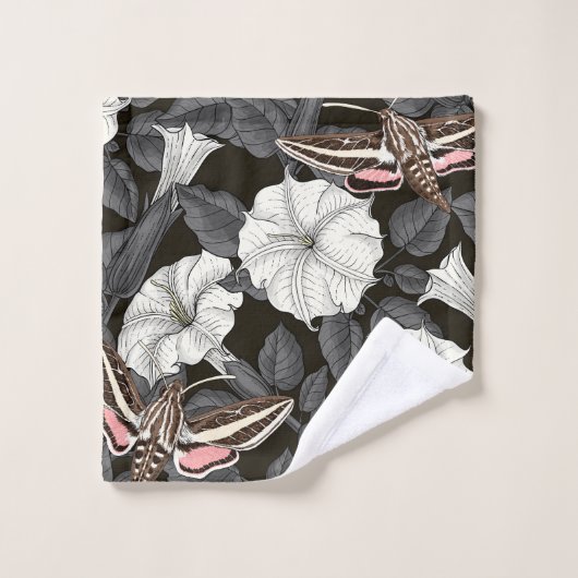 Fleurs de lune et sphinx Moths 2 (Gant de toilette)
