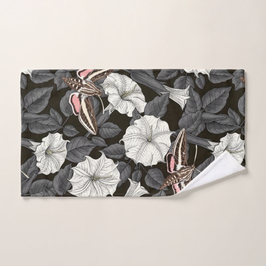 Fleurs de lune et sphinx Moths 2 (Serviette à main)