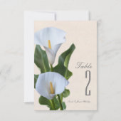 Fleurs de lys calla Élégant numéro de table floral (Dos)