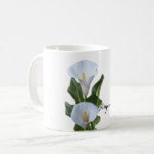 Fleurs de lys calla Mug de café floral élégant (Devant gauche)